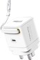 Promate 65W GaNFast Charger With USB-C Port, Built-In Retractable Cable, Surge Protection, Multi-Protect System, Compact Design For Laptops, Tablets, Smartphones, iPhone 17 &amp; S25 Ultra Cubix-R65 White
