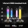 Promate 4-In-1 Multifunctional RGB Headset Stand with 15W Wireless Charger, USB-C and Dual USB-A Ports, Rapid 480Mbps Data Transfer, Vibrant RGB Lighting, Fast USB-C Input, Fort-X Black