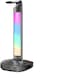 Promate 4-In-1 Multifunctional RGB Headset Stand with 15W Wireless Charger, USB-C and Dual USB-A Ports, Rapid 480Mbps Data Transfer, Vibrant RGB Lighting, Fast USB-C Input, Fort-X Black