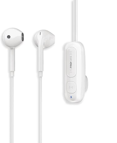 Promate Premium Bluetooth V5.3 Earphones with Magnetic Clip, Ergonomic In-Ear Design, 12-Hour Battery Life, Offering Crystal-Clear Calls, Intuitive Controls, Superior Audio, Versatile&ndash; Latch White