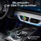Promate Wireless Radio Car Adapter with AC Vent &amp; Dashboard Compatible 1.5m Built-in Controller, Bluetooth V5.3, PD30W USB-C, QC3.0 Fast Port, Hands-Free Calling, Dynamic RGB Lights,Black