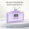 Promate 10000mAh Portable Power Bank With Built-In 20W USB-C In/Out Foldable Connector And 20W Lightning Foldable Connector, Fast USB-C Charging Port, LED Display, (Purple)