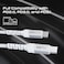 Promate 2-In-1 USB-C Cable With Dual USB-C Connectors, Ultra-Fast PD140W Charging, PD3.1 Support, 480Mbps Data Transfer, 1.4m Braided Durable Cable, Broad Compatibility, PowerLink-3C White