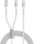 Promate 2-In-1 USB-C Cable With Dual USB-C Connectors, Ultra-Fast PD140W Charging, PD3.1 Support, 480Mbps Data Transfer, 1.4m Braided Durable Cable, Broad Compatibility, PowerLink-3C White