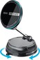 Promate Fast Wireless Charger Mount For MagSafe iPhones, Magnetic Car Phone Holder with 360 Rotation, 16N Strong Grip, Dual USB-C, Foldable Design, Durable Zinc Alloy - Black