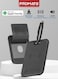 بطاقة أمتعة جلدية ذكية من بروميت هاشتاغ مزودة بميزة تتبع أبل "Find My Tracker"، وحماية RFID، وشحن لاسلكي، وتنبيه 90 ديسيبل، وبطارية تدوم 6 أشهر، وتصميم نحيف ومتين، وتقنية بلوتوث 5.2 - أسود