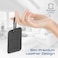 بطاقة أمتعة جلدية ذكية من بروميت هاشتاغ مزودة بميزة تتبع أبل "Find My Tracker"، وحماية RFID، وشحن لاسلكي، وتنبيه 90 ديسيبل، وبطارية تدوم 6 أشهر، وتصميم نحيف ومتين، وتقنية بلوتوث 5.2 - أسود