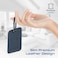 Promate HushTag Smart Leather Luggage Tag with Apple Find My Tracker, RFID Protection, Wireless Charging, 90DB Alert, 6-Month Battery, Slim Durable Design, Bluetooth 5.2 For Apple Devices Only - Black