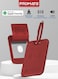 Promate HushTag Smart Leather Luggage Tag with Apple Find My Tracker, RFID Protection, Wireless Charging, 90DB Alert, 6-Month Battery, Slim Durable Design, Bluetooth 5.2 , Burgundy Red