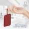 Promate HushTag Smart Leather Luggage Tag with Apple Find My Tracker, RFID Protection, Wireless Charging, 90DB Alert, 6-Month Battery, Slim Durable Design, Bluetooth 5.2 , Burgundy Red