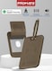 بطاقة أمتعة جلدية ذكية من بروميت هاشتاغ مزودة بميزة تتبع أبل "Find My Tracker"، وحماية RFID، وشحن لاسلكي، وتنبيه 90 ديسيبل، وبطارية تدوم 6 أشهر، وتقنية بلوتوث 5.2 لأجهزة أبل فقط - بني