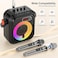 JYX Karaoke Machine with 2 Wireless Microphones, Portable Bluetooth Speaker with RGB Lights, Supports TF/USB, AUX, FM, REC, TWS &ndash; Perfect Karaoke System for Parties, PA System for Adults/Kids