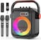JYX Karaoke Machine with 2 Wireless Microphones, Portable Bluetooth Speaker with RGB Lights, Supports TF/USB, AUX, FM, REC, TWS &ndash; Perfect Karaoke System for Parties, PA System for Adults/Kids