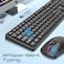 Promate ProCombo-15 Ergonomic Wireless Keyboard Mouse Combo, 5000DPI Mouse, 2.4GHz, Plug &amp; Play, Long Battery Life, Compatible with Windows/MacOS/Android Black