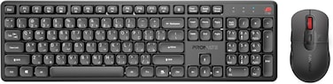 Promate ProCombo-15 Ergonomic Wireless Keyboard Mouse Combo, 5000DPI Mouse, 2.4GHz, Plug &amp; Play, Long Battery Life, Compatible with Windows/MacOS/Android Black