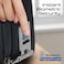 Promate UrbanPouch-Pro Multi-Pocket Tech Pouch with Biometric Fingerprint Lock, 2.1L Capacity, Waterproof Ripstop Nylon, YKK Zipper, Leather Card Slot, Dual Handles, USB-C Recharge, 3-Month Standby, Stylish Diamond Design