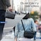 Promate UrbanPouch-Pro Multi-Pocket Tech Pouch with Biometric Fingerprint Lock, 2.1L Capacity, Waterproof Ripstop Nylon, YKK Zipper, Leather Card Slot, Dual Handles, USB-C Recharge, 3-Month Standby, Stylish Diamond Design