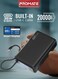 20000mAh Power Bank with Built-in USB-C Cable, 35W PD Fast Charging Portable Charger with TFT Smart Display, 3-Port, USB-C, USB-A for iPad, iPhone 17/16 Series, Samsung S25 Ultra, Airpods and More - Black