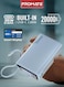20000mAh Power Bank with Built-in USB-C Cable, 35W PD Fast Charging Portable Charger with TFT Smart Display, 3-Port, USB-C, USB-A for iPad, iPhone 17/16 Series, Samsung S25 Ultra, Airpods and More  - Blue