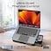 Promate AirBase-2 Laptop Cooling Pad with 3 Silent Cooling Fans, Adjustable Ergonomic Height Stand, Dual USB-C Connectivity, Integrated Phone Holder, LED Lighting, Metal Mesh Design for Laptops