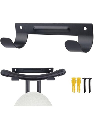 NALACAL Ironing Board Hanger, Wall Mount Ironing Board Holder with Screws, Ironing Boards Storage Organizer Wall Bracket Ironing Board Hook for Y-leg or T-leg Ironing Boards Towels(Black)