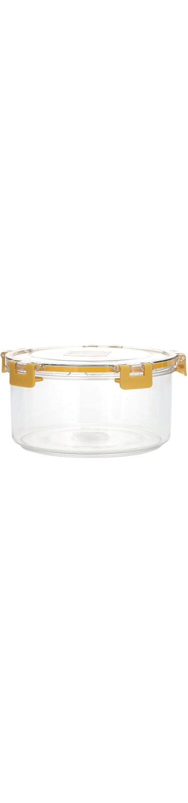 Royalford 1250 ML Round Airtight Container With A Lid-RF11255 Plastic Container With A Silicone Sealing Ring Fitted Lid Transparent Storage Container, Yellow