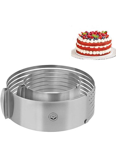 newlineny 2 pieces adjustable multilayer circular molding plating forming round cake rings set of 2 2 sizes round adjustable cake rings set stainless steel, NY-SCR-RD14A05003, NY-AMCCR2-10B0304