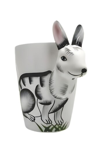 3D Rabbit-Themed Ceramic Mug &acirc;&euro;&ldquo; Unique Animal Handle Coffee Cup