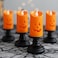 6PCS Pumpkin Candle Light, Orange Flameless Candle Lights LED Lamps Festival Decor Light for Halloween Party Table Centerpieces