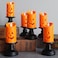 6PCS Pumpkin Candle Light, Orange Flameless Candle Lights LED Lamps Festival Decor Light for Halloween Party Table Centerpieces