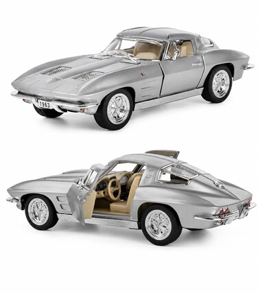 1:36 Scale Pull Back Action Door Openable 1963 Corvette Sting Ray Miniature Diecast Metal Toy Car