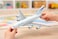 Die-Cast Aviation boeing 380 Airplane Toy - White and Blue Miniature Aircraft with Pull-Back Action
