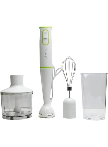 SK-1711-4 1000W Electric Hand Blender, 5-Speed, 4 in 1: [Hand Blender, egg whisk, Meat Chopper, Measuring Cup 700ML], For Smoothies, Soups