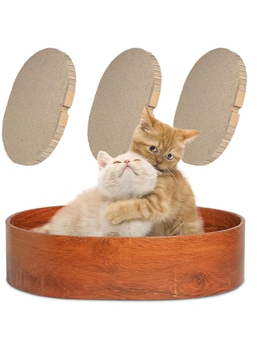 PETPASS Set of 2 PCs Cat Scratcher Cardboard Corrugate Scratching Pad, Cat Scratcher Lounge Long Lasting Reversable Scratching Pad