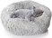N/S Lily-top Cat bed, pet kennel, plush cuddle, cute washable faux fur, small and medium-sized animals, small and medium-sized animals, indoor, outdoor, summer and winter available (dark gray)