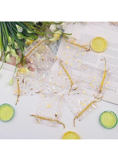 namow 50pcs Organza gift bag 10 * 15cm, Middle East Ramadan gift bag, candy drawstring bag, cosmetic gift bag, jewelry packaging bag, birthday wedding festival gift packaging bag
