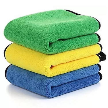 Multicolor Microfiber Cleaning Cloth Towels For Cars And Home - 3 Pack