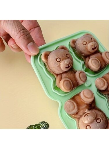 1pc Cute Teddy Bear Ice Cube Tray with Expressive Eyes &amp; Ears - Non-Stick Silicone Mold for Easy Release, &amp; Durable, Perfect for Iced Coffee, Popsicles, Valentine's Day, Oktoberfest Parties - Adorable Bear-Shaped Ice Cubes with Sitting &amp; Standing Poses, Dishwasher Safe, Ideal Gift for Birthdays &amp; Celebrations