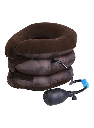 Neck Traction Inflatable Pillow Combination Brown One Size