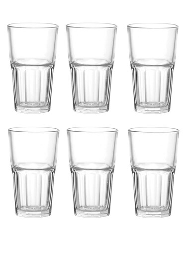 6 Piece Basic Glass Set for Water &amp; Juice, 300ml Capacity - Clear