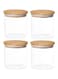 Glass Jar Canister with Airtight Bamboo Lid Kitchen Food Container for Flour Sugar Coffee Cookie Jar Candy Snack and More Set Of 4 Pcs Yk4101 450ml