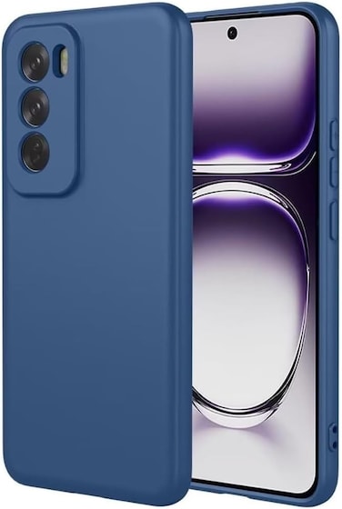 Case for Oppo Reno12 5G, Liquid Gel Rubber Bumper Case with Soft Microfiber Lining Cushion Slim Hard Shell Shockproof Protective Cover for Reno 12 2024 (Blue