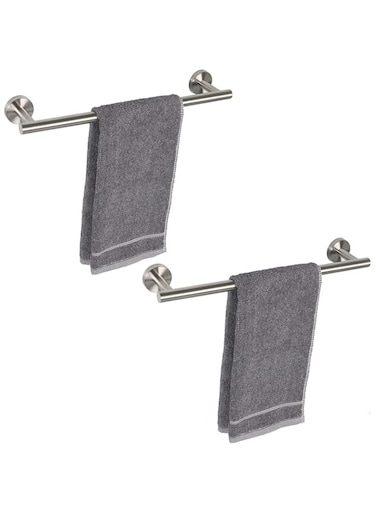 TocTen Bath Towel Bar - 2 Pack Thicken SUS304 Stainless Steel Towel Rack for Bathroom, Bathroom Hardware Accessories Towel Rod Heavy Duty Wall Mounted Towel Holder (16 Inch, Brushed Nickel)