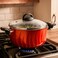 Kawashi 32 cm Extra‑Large Casserole Pot   Tempered Glass Lid with Steam Vent