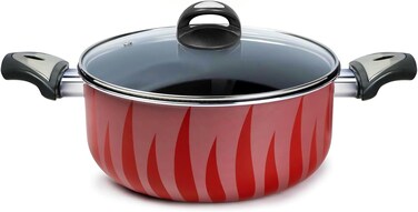 Kawashi 32 cm Extra‑Large Casserole Pot   Tempered Glass Lid with Steam Vent
