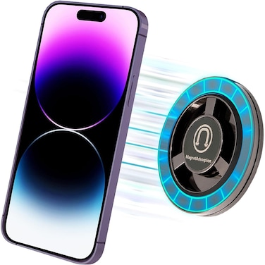 حامل هاتف مغناطيسي لعجلة قيادة السيارة مع امتصاص مغناطيسي ثابت 360 درجة (درجة) NB-WANG حامل هاتف مغناطيسي - أسود