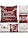 DVEHGF 6 Pcs Christmas Themed 18 x 18 Inch Square Pillow Covers - Traditional Pattern, Soft Plush Material, Living Room Decor