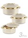 3-Piece Casserole Set (450ml, 840ml, 1.30L) Double-Walled Hotpot with PU Insulation &amp; Stainless Steel Inner, Keeps Food Hot/Cold for Hours, Perfect for Serving Biryani &amp; Roti - Curve Jr - Ivory Ivory Set of 3