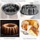 Fluted Ring Cake Tin 24cm &ndash; Non-Stick Carbon Steel Bundt Cake Pan   Leakproof Round Baking Mold for Cakes, Bread &amp; Desserts   Heavy-Duty, Easy Release, Even Heating