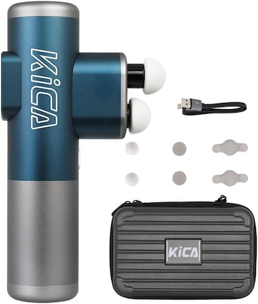 KICA Pro Double Head Massage Gun, LED Display, Touchscreen Massage Gun, Blue